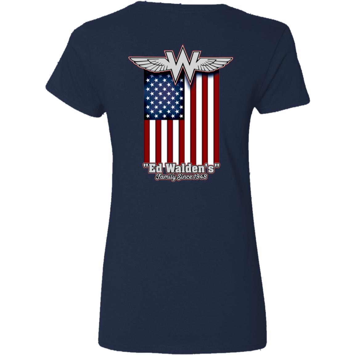 Ladies' Cotton/Poly V-Neck - America!