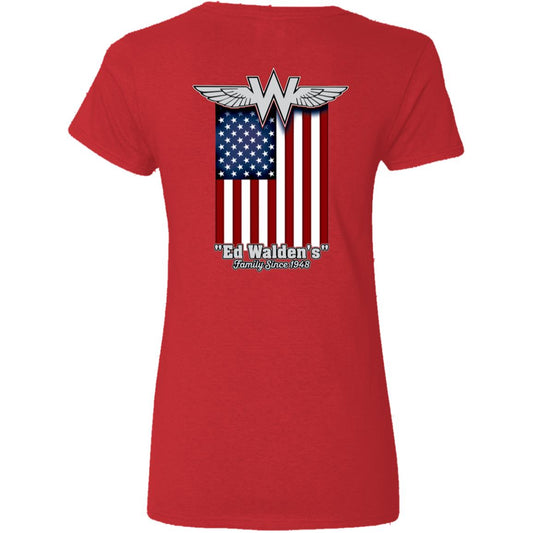 Ladies' Cotton/Poly V-Neck - America!