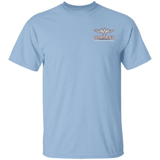 Ed Walden's Bar baby blue men's t-shirt chest logo flying W emblem Daytona Beach Florida front design tee